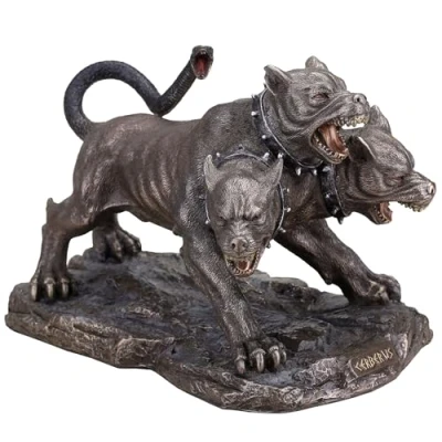 Imagen de Veronese Design Figura coleccionable de Cerberus 5 1/4 pulgadas con acabado bronce resina fundida en frío, decoración del hogar
