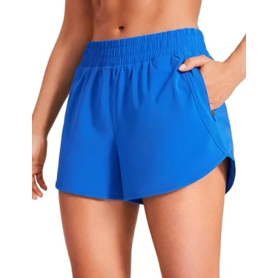 Imagen de CRZ YOGA Shorts de Running con Delfines Cintura Alta para Mujer Azul Destello 40