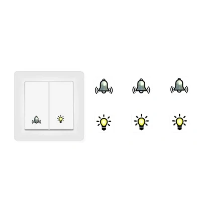 Imagen de 6 pegatinas para interruptor de campanas y luces adhesivas, símbolo luz (RP21) (14 mm)