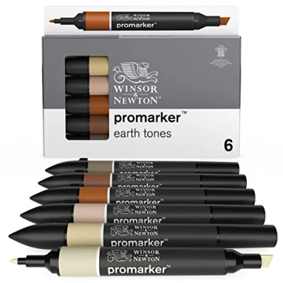 Imagen de Winsor &amp; Newton Promarker, Tonos tierra, Set de 6 (el paquete puede variar)