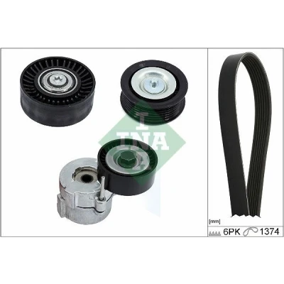 Imagen de INA 529 0417 10 Juego de correas trapeciales poli V Revisar/sustituir poleas libres del alternador LANCIA: DELTA 3, Musa, ALFA ROMEO: MiTo