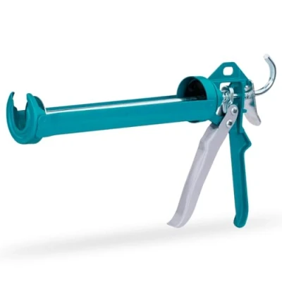 Imagen de TOTAL Pistola Aplicador de Silicona, Longitud 230 mm, Función Empuje por Rotación, Mango Ergonómico Aluminio, Acero, Resistente a la Corrosión