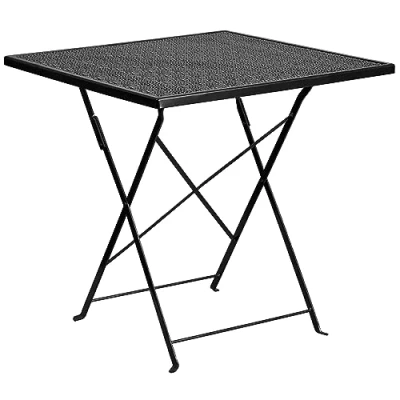Imagen de Flash Furniture Muebles Mesa de Patio Plegable Acero pies Cuadrados, Metal, Black, 28&quot; Square