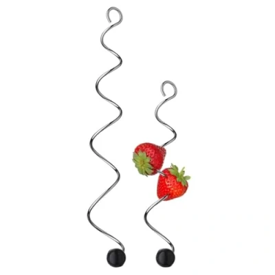 Imagen de WMF Pinchos en forma de espiral para fruta, color plata, 2 piezas, colección Basic, Acero Inoxidable Pulido, 24 x 4 cm