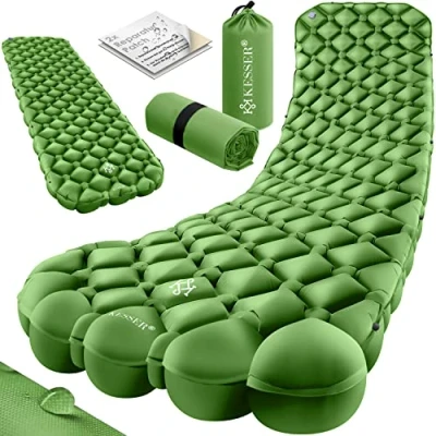 Imagen de KESSER® Colchón de Camping Inflable Aire, Incl. Bolsa Transporte Ultraligero Plegable para Exteriores + Kit reparación, Capacidad Carga: 200 kg
