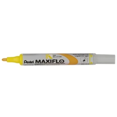 Imagen de Pentel Marcador Maxiflo para pizarra blanca de punta media. Color amarillo. Pack 12