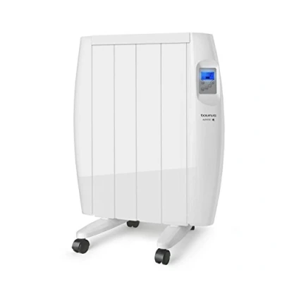 Imagen de Taurus Tallin 600 Emisor térmico, Tecnología Seca, Programación Diaria semanal, Temperatura Hasta 35ºC, Funcionamiento Confort y Económico, Incluye Ruedas Soporte Pared, 4 Elementos, 600W, Blanco