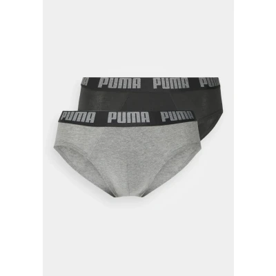 Imagen de PUMA Basic Brief Boxer Shorts, Gris/Black, L (Pack de 2) para Hombre