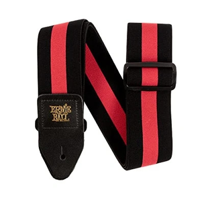 Imagen de Ernie Ball Stretch Comfort Correa para guitarra, elástica y cómoda, color rojo