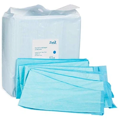 Imagen de almohadillas desechables para incontinencia 50 piezas 40x60cm 6 capas azul, absorbencia, Protector cama, de higiene