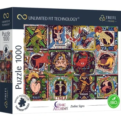 Imagen de Trefl 1000 Piezas Cartón Grueso, Bio, Puzzle con Signos del Zodiaco, Astrología, Entretenimiento Creativo para Adultos y Niños a Partir de 12 Años, Color uft Cosmic Alchemy Signs (10752)