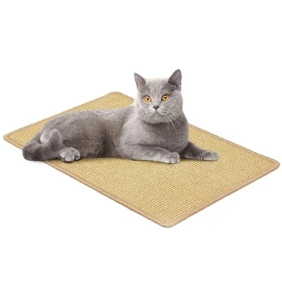 Imagen de KARAT Rascador para gatos 30 x 50 cm, natural, sisal, alfombra rascadora, alfombrilla rascar, de sisal resistente y