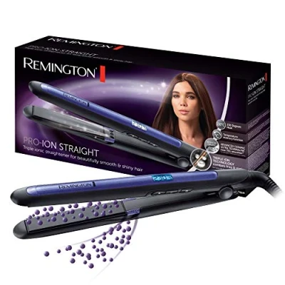 Imagen de Remington Plancha de Pelo Pro Ion,Tecnología Iónica Triple Antiencrespamiento,Placas Flotantes Extralargas Cerámica Avanzada,9 Temperaturas hasta 230C Función Turbo y Memoria, Negro S7710
