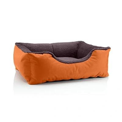 Imagen de BedDog Perro/Gato Cama Teddy S à XXXL, 14 Colores a Elegir, de Cordura y Microfibra, para Perros Lavable, cojín Perros, Interiores Exteriores, tamaño M, Naranja/Marron