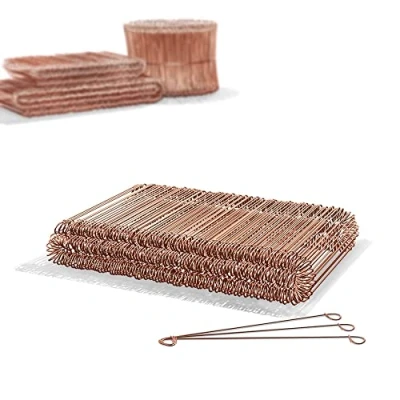 Imagen de Heimfleiss® alambre de atar hormigón 1,0 x 100 160 mm (250 uds.) cobreado ojales para retorcerdora Cierre saco