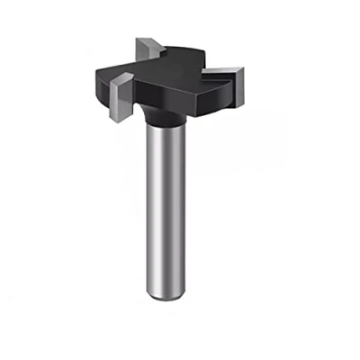 Imagen de ExcInter Fresa de fresado CNC, 1 pieza vástago redondo 1/4 pulgadas, 3 alas, herramienta carpintería (1 pulgada diámetro corte)