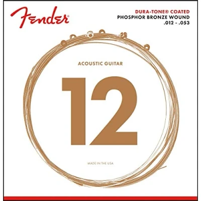 Imagen de Fender 860L Phosphor Bronze Acoustic Guitar Strings Dura Tone® Coated 12 53