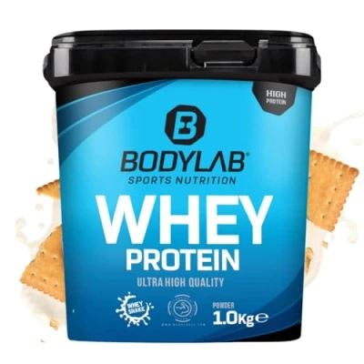 Imagen de Bodylab24 Whey Protein Powder Galleta de mantequilla 1kg, polvo rico en proteína, la proteína suero puede promover construcción músculo, con 80% sin aspartamo
