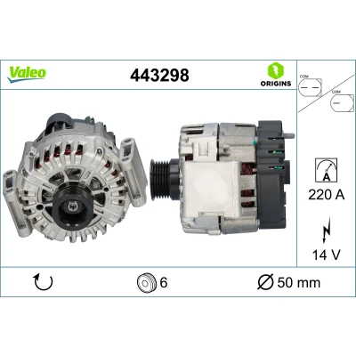 Imagen de Generador trifásico VALEO ORIGINS NEW O.E. TECHNOLOGIE 443298