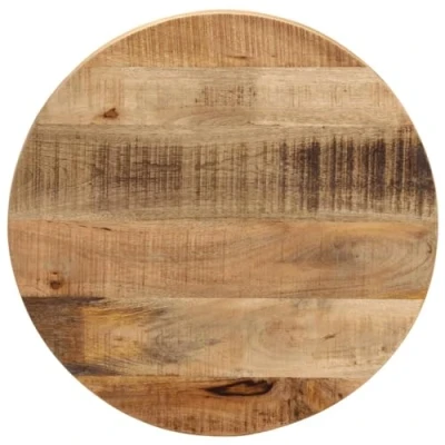 Imagen de vidaXL Tablero de Mesa Redondo Madera Maciza Mango Rugosa Ø 50x3,8 cm, Superficie Mesa, Madera, Centro