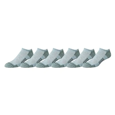 Imagen de Amazon Essentials Calcetines Deportivos Invisibles de algodón Alto Rendimiento, Acolchados y Transpirables Hombre, 6 Pares, Gris, 38.5 46