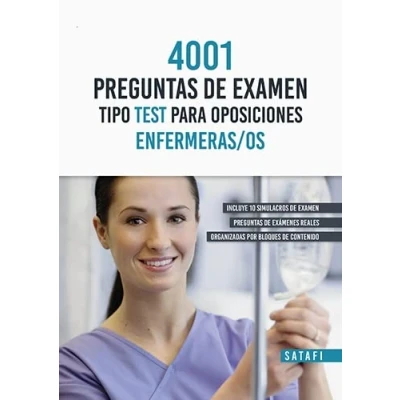 Imagen de 4001 preguntas de examen tipo test para oposiciones enfermeras/os (SIN COLECCION)