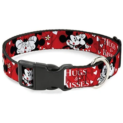 Imagen de Buckle Down Plantea de Abrazos y Besos Mickey Minnie Rojo/Blanco plástico Clip Collar