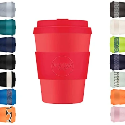 Imagen de 12oz 350ml Ecoffee Cup Reutilizable Eco Friendly 100% Plant Based Coffee with Silicone Lid &amp; Sleeve Melamine Free Travel Mug, Meridian Gate
