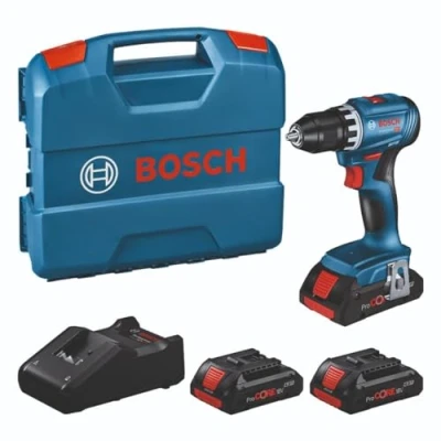 Imagen de Bosch Professional 18V System atornillador a batería GSR 45 (Brushless, velocidad 1900 min ¹, incl. 3 baterías ProCORE de 4,0 Ah, cargador GAL 40, en L Case)