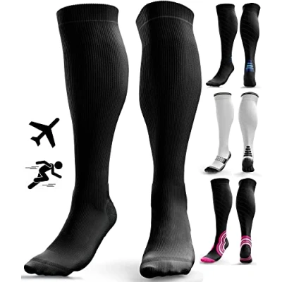 Imagen de aZengear Calcetines de Compresión para Hombres y Mujer (20 30mmHg ) Medias Compresion Varices, Deporte, Running, Embarazo, Circulación Sanguínea, Vuelos Trombosis, Enfermeria, Médicos XXL