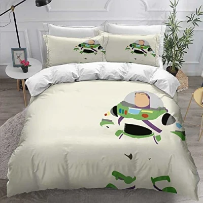 Imagen de Funda Nórdica Supersuave de 3 Piezas con Cremallera Toy Story, Juegos Cama 100% Microfibra 2 Fundas Almohada 80x80cm ((180x220 cm) 105/135,Estilo 06)