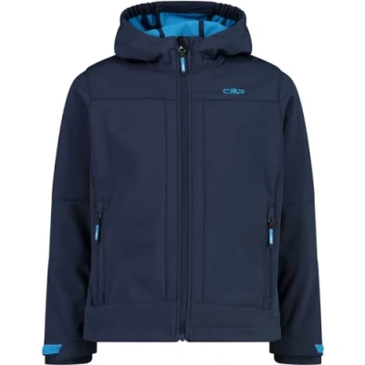 Imagen de CMP KID Jacket FIX HOOD Unisex Chaqueta softshell para niños, Talla: 110, Blue danubio