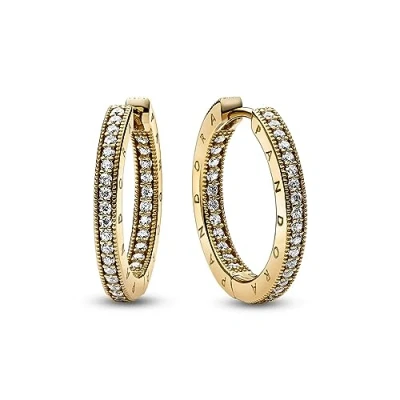 Imagen de Pandora Signature Mujeres Pendientes Baño de oro 14 quilates 262738C01