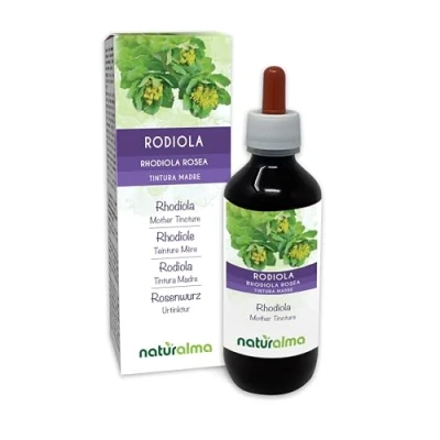 Imagen de Rodiola (Rhodiola rosea o Sedum roseum) raíces Tintura Madre sin alcohol Naturalma Extracto líquido gotas 200 ml Complemento alimenticio Vegano
