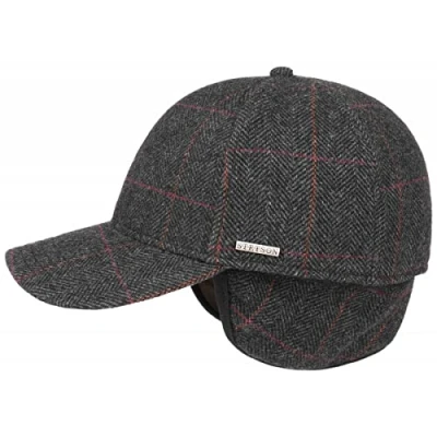 Imagen de Stetson Gorra con Orejeras Kinty Wool Hombre de Baseball Invierno Cerrado por atrás, Visera, Orejeras, Forro otoño/Invierno XXL (62 63 cm) Gris