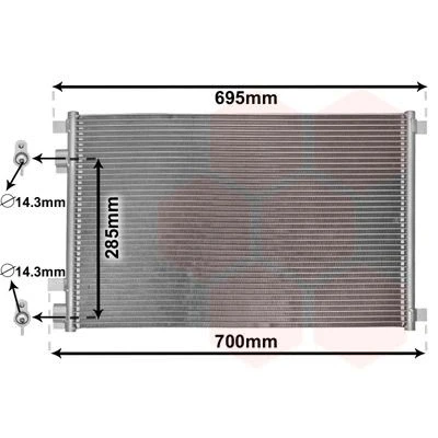 Imagen de VAN WEZEL 43005305 Condensador sin secador Aluminio 610 RENAULT: MEGANE 2 Stufenheck, 2, GRAND SCENIC norauto, oscaro, mister auto