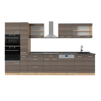 Imagen de Vicco Cocina completa &quot;R Line&quot;, Gris noble/roble dorado, 350 cm , ET Antracita