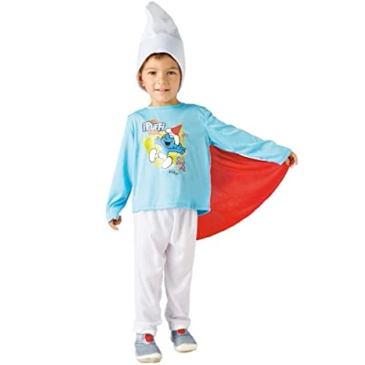 Imagen de Ciao Disfraz Baby Original Pitufos (Talla 2 3 años) con Capa The Smurfs, Color Azul Claro, Blanco, (14591.2 3)