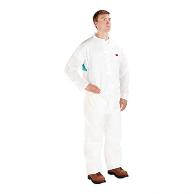 Imagen de 3M Bata de Protección, tipo 5/6, talla L (1 unidad), Blanco y Verde