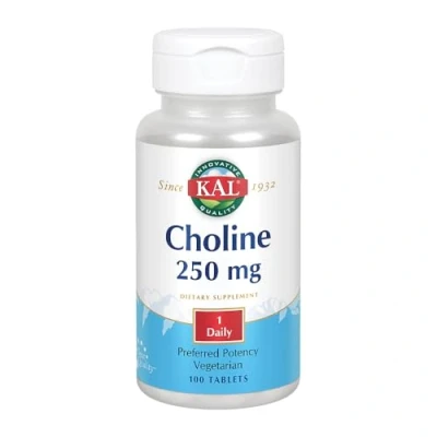 Imagen de Kal Choline 250Mg, Apto para Veganos, sin Gluten, 100 Comprimidos 80 g