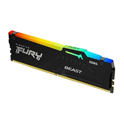 Imagen de Kingston FURY Beast Negro RGB XMP 128GB 5600MT/s DDR5 CL40 DIMM Memoria gamer para Ordenadores de sobremesa Kit 4 KF556C40BBAK4 128