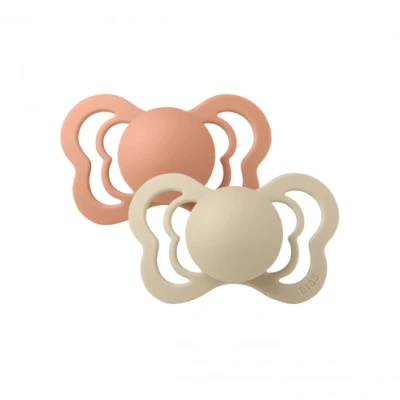 Imagen de 2 Chupetes BIBS Couture Vanilla/Peach Silicona