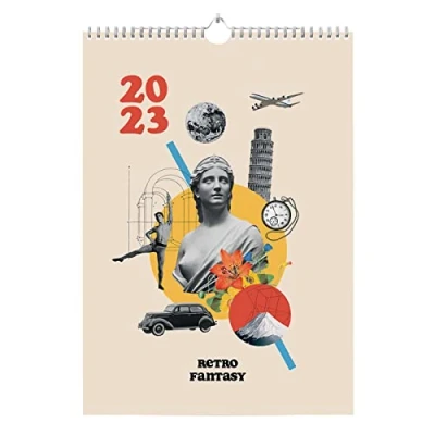 Imagen de Kokonote Calendario 2023 Retro Fantasy pared A3 decoracion hogar
