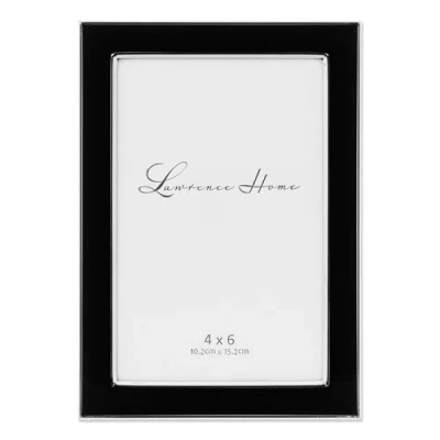 Imagen de Lawrence Frames 586046 Marco de Fotos Metal Chapado en Plata 4 x 6 con Esmalte Negro