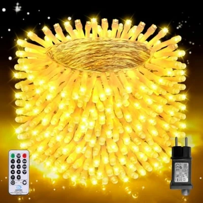 Imagen de Auriostar Guirnalda Luces Exterior 60m 600LEDs, Navidad IP44 Impermeable, 8 Modos Arbol Interior, para Balcon, Habitacion, Fiestas, Boda