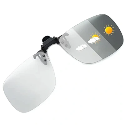Imagen de JM Polarizadas Clip en Gafas de Sol Sin Marco Flip up Lente Para Graduadas Fotocromático Gris