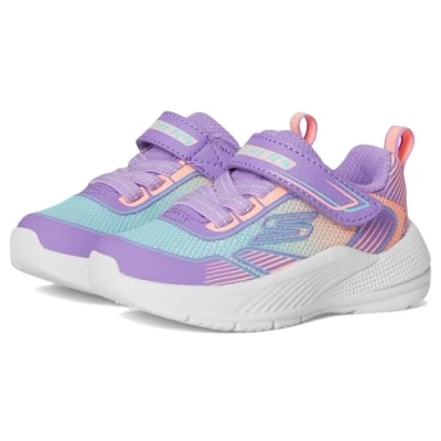 Imagen de Skechers Microspec Advance Oasis Poi Tenis para niña, Lavanda/Multi, 21 EU
