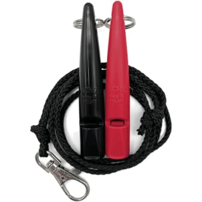 Imagen de ACME Silbato para perros n.º 211,5 con banda de silbato, en paquete doble, 2 silbatos cintas, ideal la devolución llamada, ruidoso y gran alcance (negro + rosa caliente)