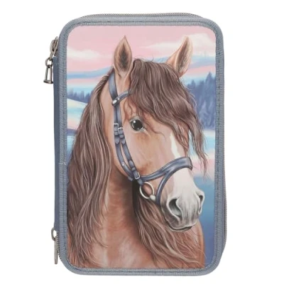 Imagen de Depesche Princess Mimi 2 Fach Federtasche Milo 13415 Miss Melody Efecto 3D y Motivo de Caballos, Estuche lápices Colores, Tijeras, Regla Mucho más, Multicolor, One Size