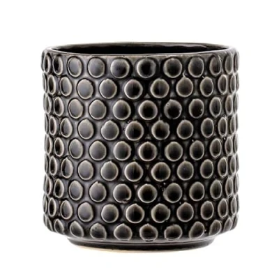 Imagen de Nordring Maceta Dotty Macetero Decorativo Redondo para Flores e Plantas Interiores L (15,5 cm ø), Negro, Cerámica
